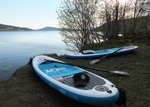 Paddle boards by Loch Duntelchaig